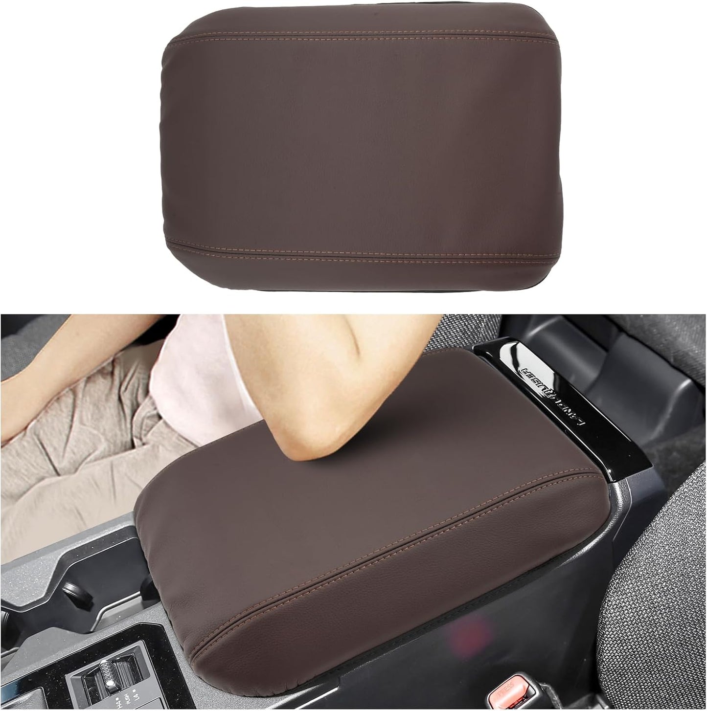 SXCY for 2024 2025 Land Cruiser Armrest Cover for Toyota Land Cruiser 2025 Center Console Cover 2024 2025 Land Cruiser Center Console Cover for 2025 Land Cruiser (Tan Line (Thin))