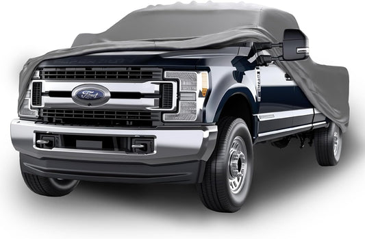 Car Covers Weatherproof Max Truck Cover & Warranty Compatible with Ford 2022-2024 F-350 Crew Cab, 8' & Shell– Outdoor Cover, Prevents Theft with Cable Lock