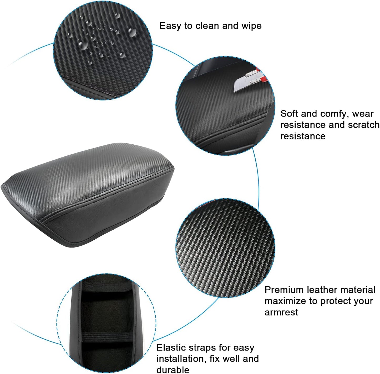 SXCY Fit for 2023 2024 Mitsubishi Outlander Armrest Cover FIT for 2022 2023 Outlander Center Console Cover for 2023 2024 Outlander Middle Console Cover for 2024 Outlander (Black Microfiber Leather)