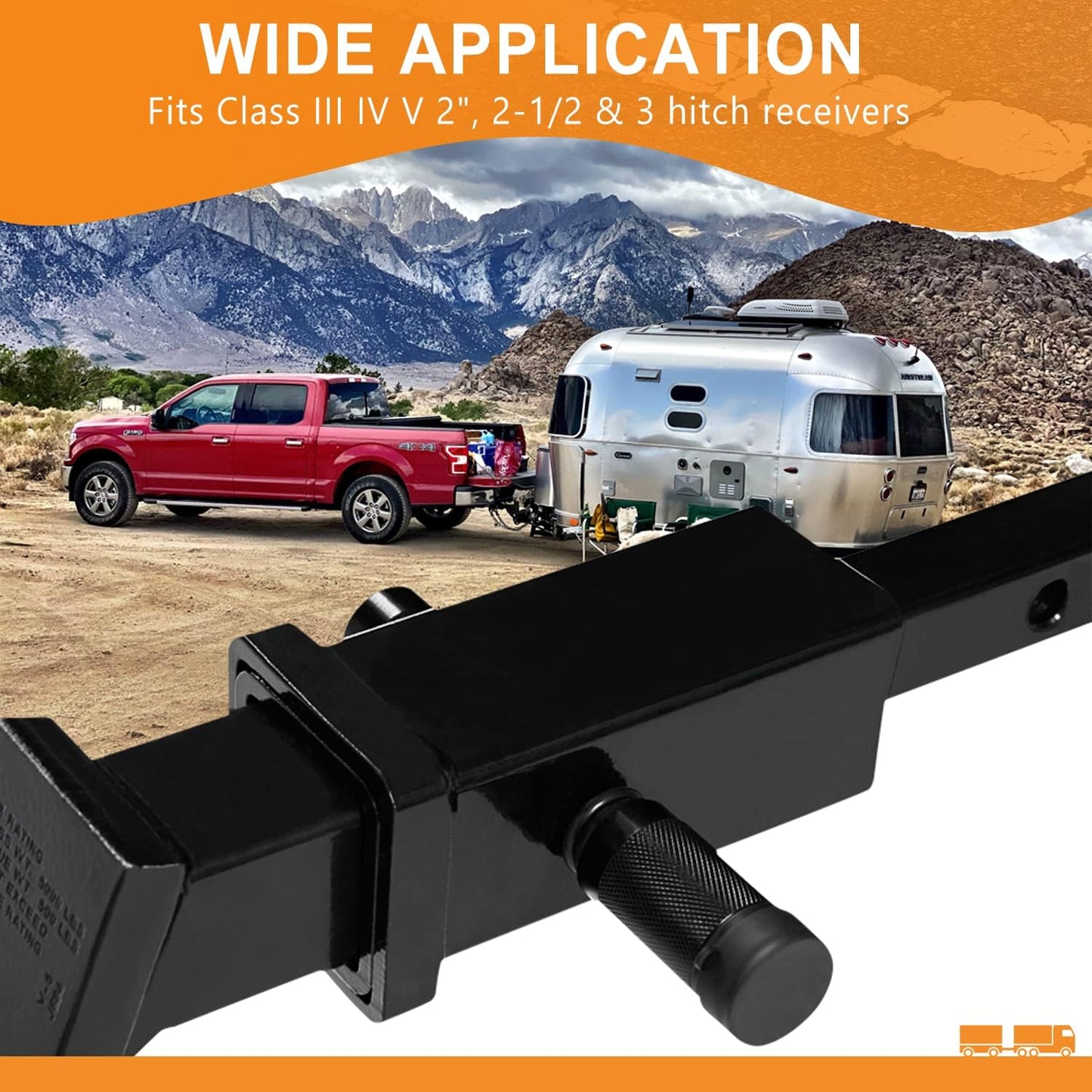 Trailer Hitch Locks, Hitch Lock with 5/8'' Dia 4” Long Pin Fits Class III IV V 2" 2-1/2", 3" & 3-1/2" Hitches, Locking Hitch Pin with Anti-Rattle O-Rings for Trailer Truck Boat (1 Pack)