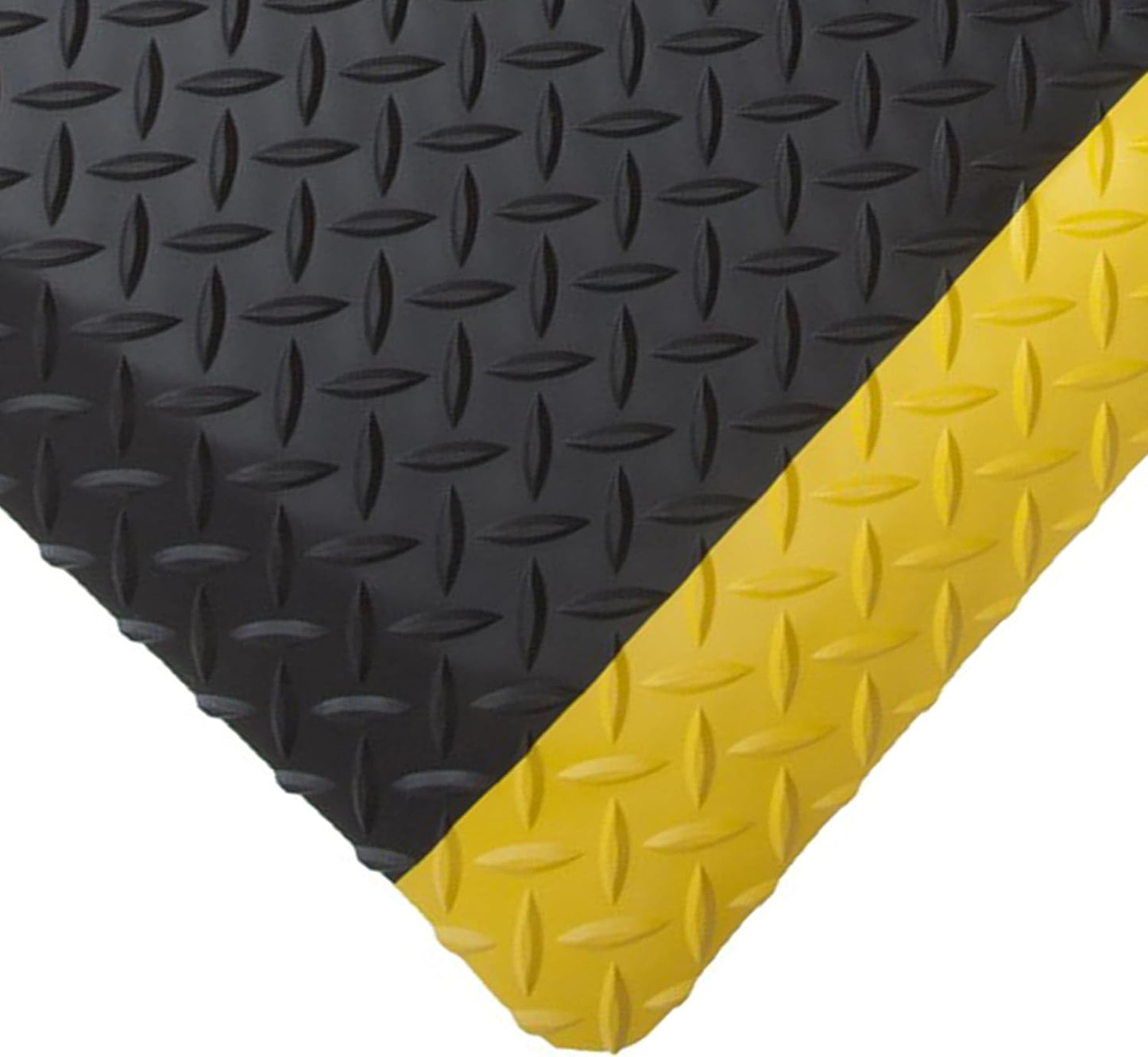 Rhino Mats, American Classic Diamond Anti-Fatigue Mats, Industrial Ergonomic Comfort Standing Mat for Work, Home, Garage, Office, Kitchen or Anywhere (Black/Yellow 1" Thick, 2 FT. x 16 FT.)