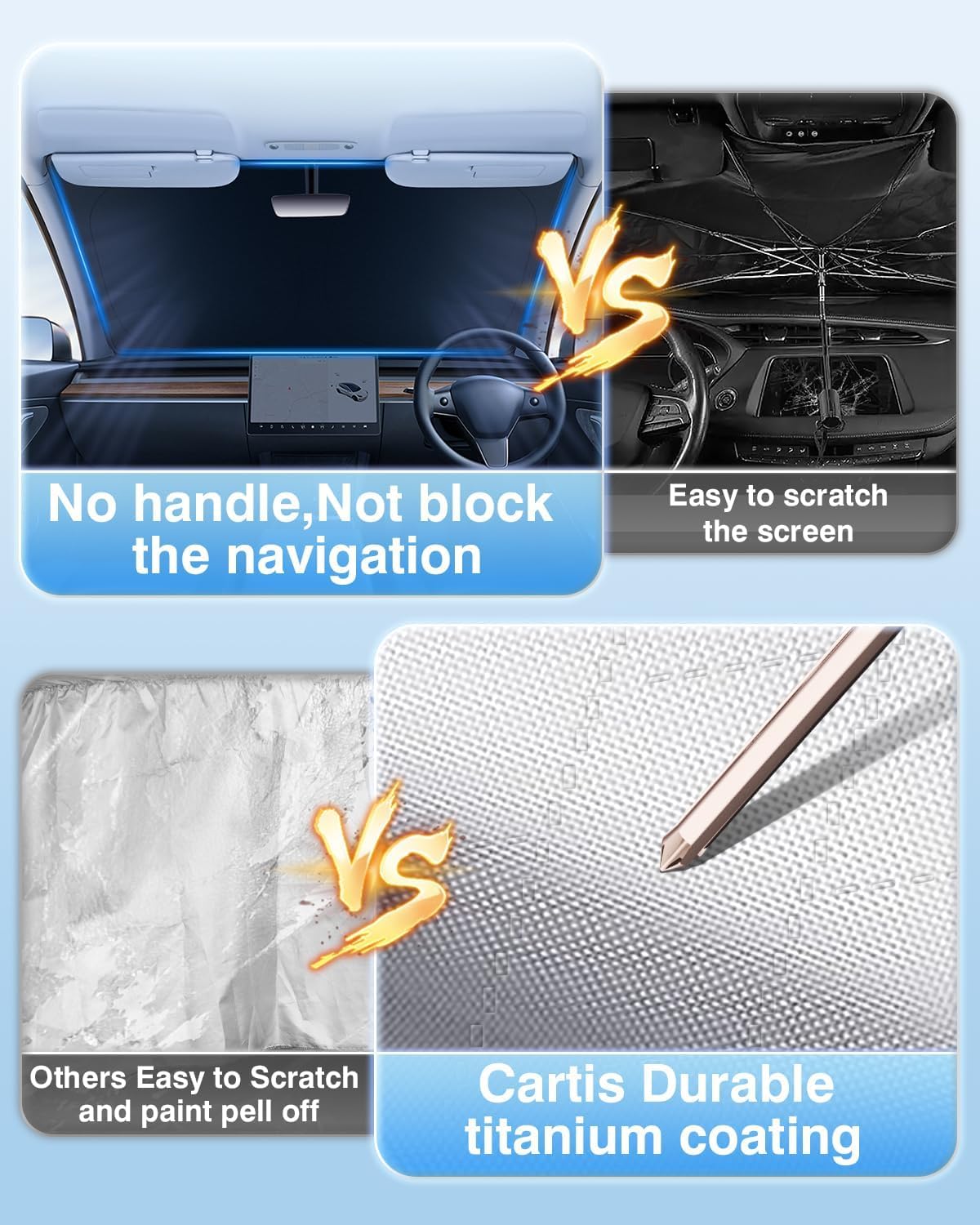 Cartist Windshield Sun Shade Custom Fit for Honda CR-V 2023 2024 2025 Accessories Foldable Car Front Window Sunshade Sun Visor Protector