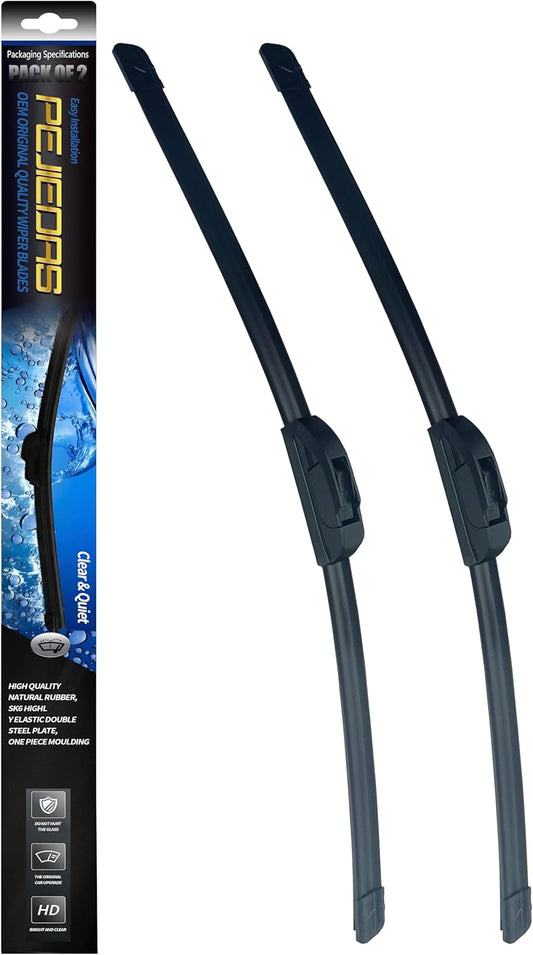 OEM Quality Front Wiper Blades, Replacement for 2007-2017 Jeep Patriot/2005-2013 Chevrolet Corvette, OE Original Style (21 Inch + 21 Inch Front Wiper Blades)