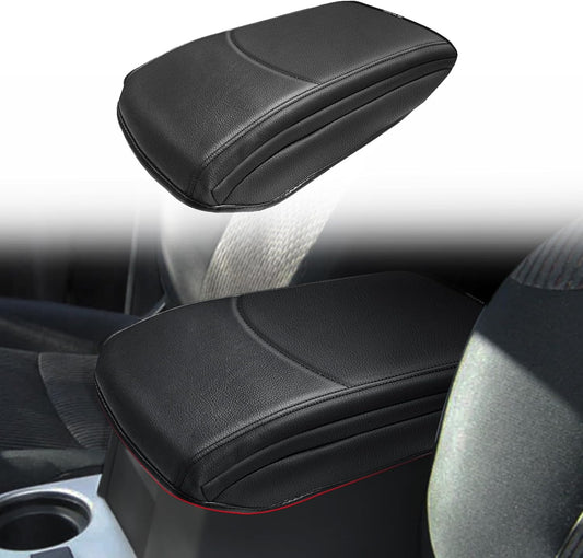Muslogy Center Console Armrest Cover Compatible with Toyota 4Runner 2010-2024 Comfort Armrest Pad Arm Rest Cushion Vegan Leather Protector 1-Inch Extra Thick