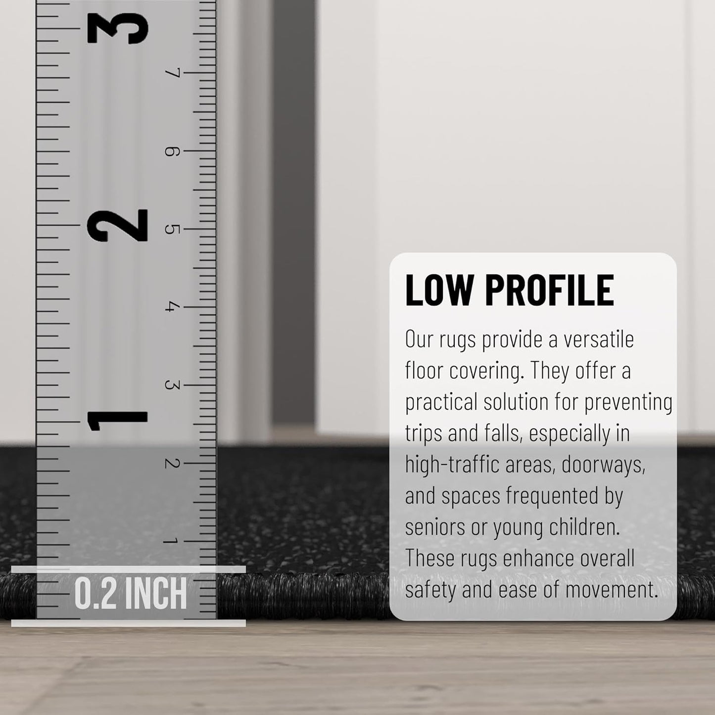 Ottomanson Hallway Runner Rug 2'7" x 9'10" Non Slip Solid Area Rugs Easy to Clean Laundry Rug Runner Durable & Pet Friendly Floor Carpet Runners for Hallways Entryway Living Room Kitchen, Black