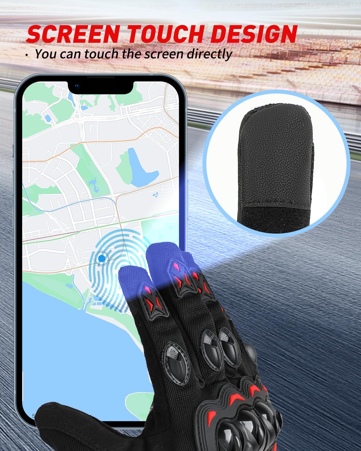 Motorcycle Gloves,Touchscreen Motorbike Gloves with Hard Knuckle Tactical Gloves Riding Gloves Anti-Slip Airsoft Gloves