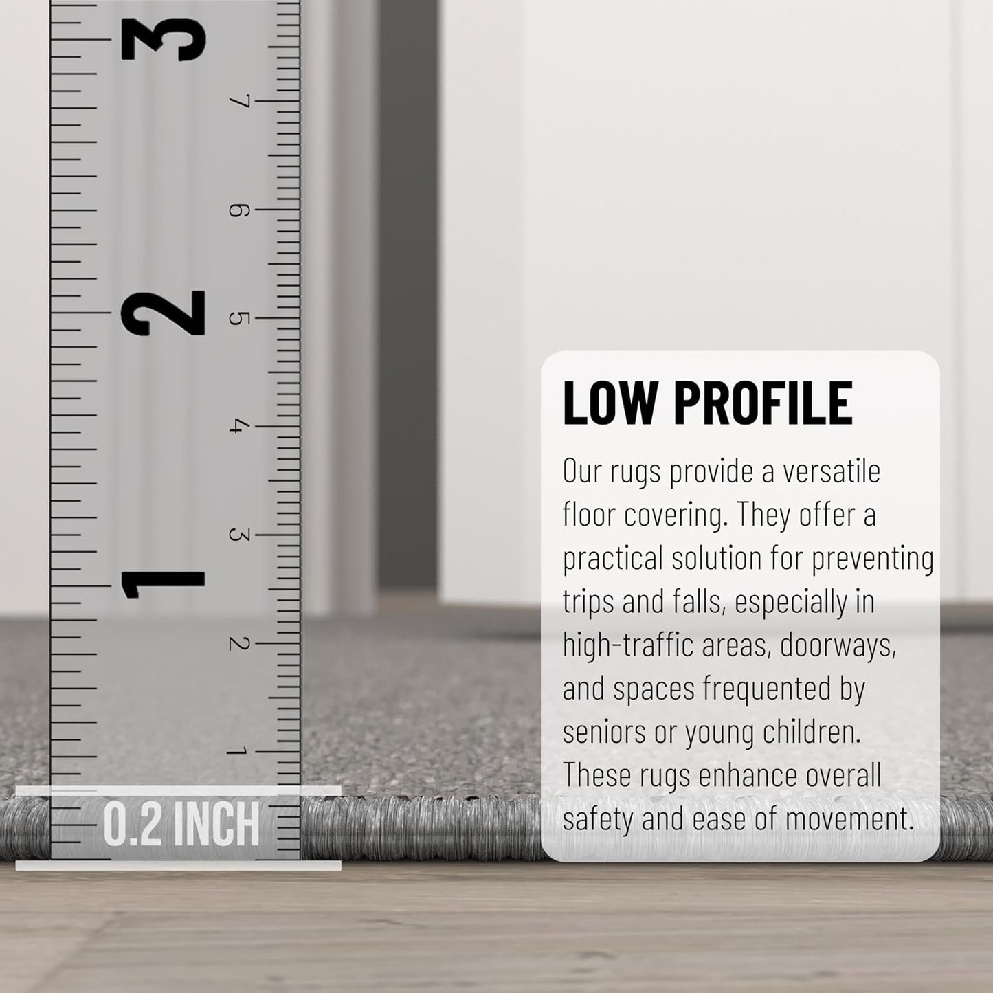 Ottomanson Hallway Runner Rug 2'7" x 9'10" Non Slip Solid Area Rugs Easy to Clean Laundry Rug Runner Durable & Pet Friendly Floor Carpet Runners for Hallways Entryway Living Room Kitchen, Gray