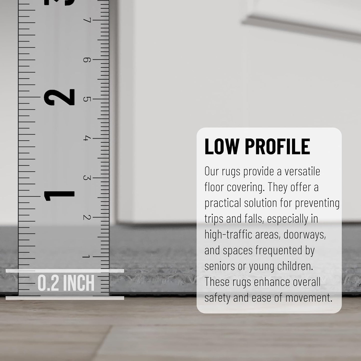 Ottomanson Mud Mat 2'7" x 3' Entryway Rug - Non-Slip Scraper Doormat for Muddy Paws, Dirt Trapping Indoor/Outdoor Mat for High-Traffic Areas, Kitchen, Garage, Patio, Gray