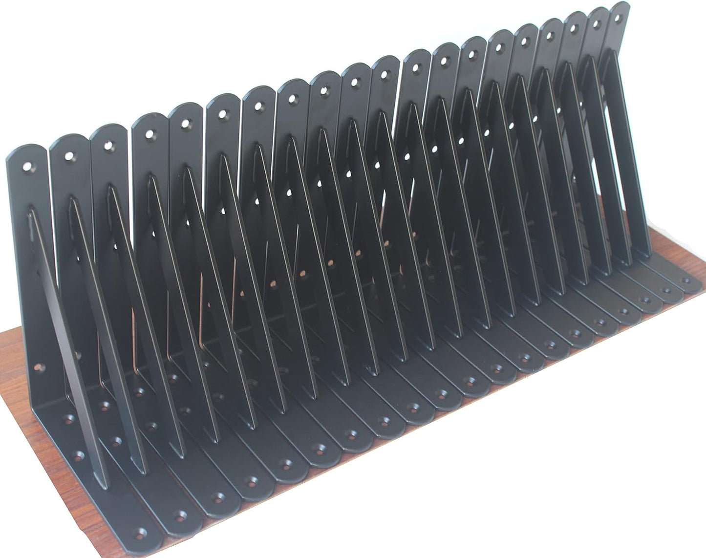 32 Pack L8 x H 6" Black Heavy Duty Shelf Brackets with Screws Metal Shelf Brackets Shelf Support Angle Brackets for Shelves L Brackets Heavy Duty Floating Shelf