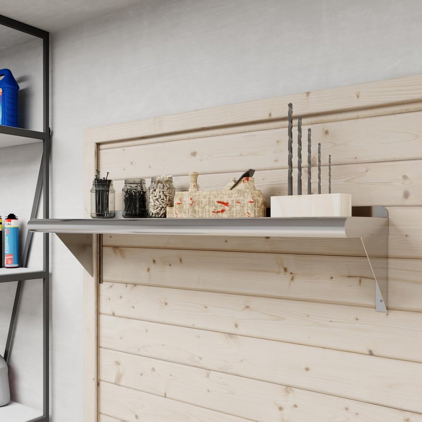 AmGood 36" Long X 10" Deep Stainless Steel Wall Shelf | NSF Certified | Appliance & Equipment Metal Shelving | Kitchen, Restaurant, Garage, Laundry, Utility Room