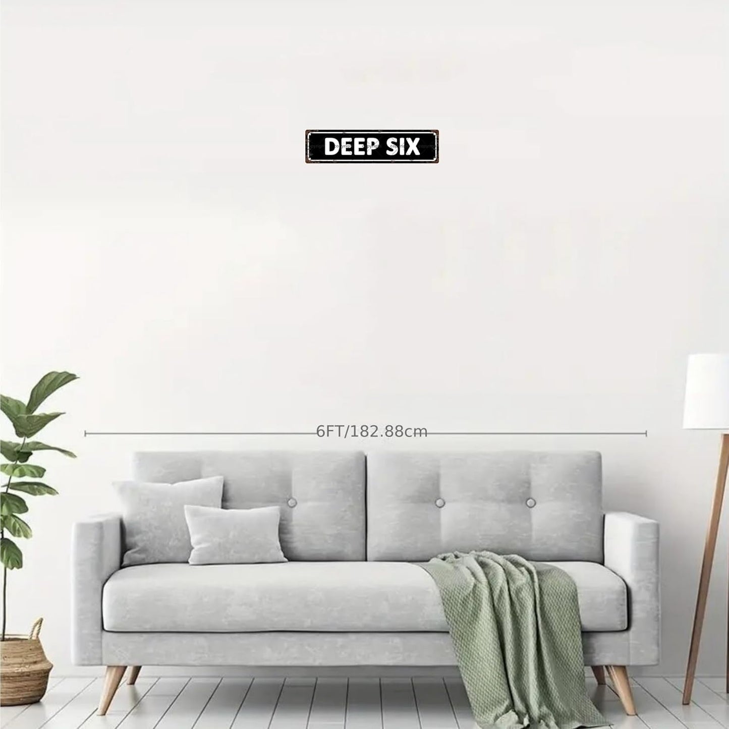 DEEP SIX Vintage Metal Tin Sign, Street Sign, Home Decor, Room Decor, Wall Decor, Bathroom Decor, Bar Decor, Cafe Decor, Garage Decor, 16 x 4 Inch