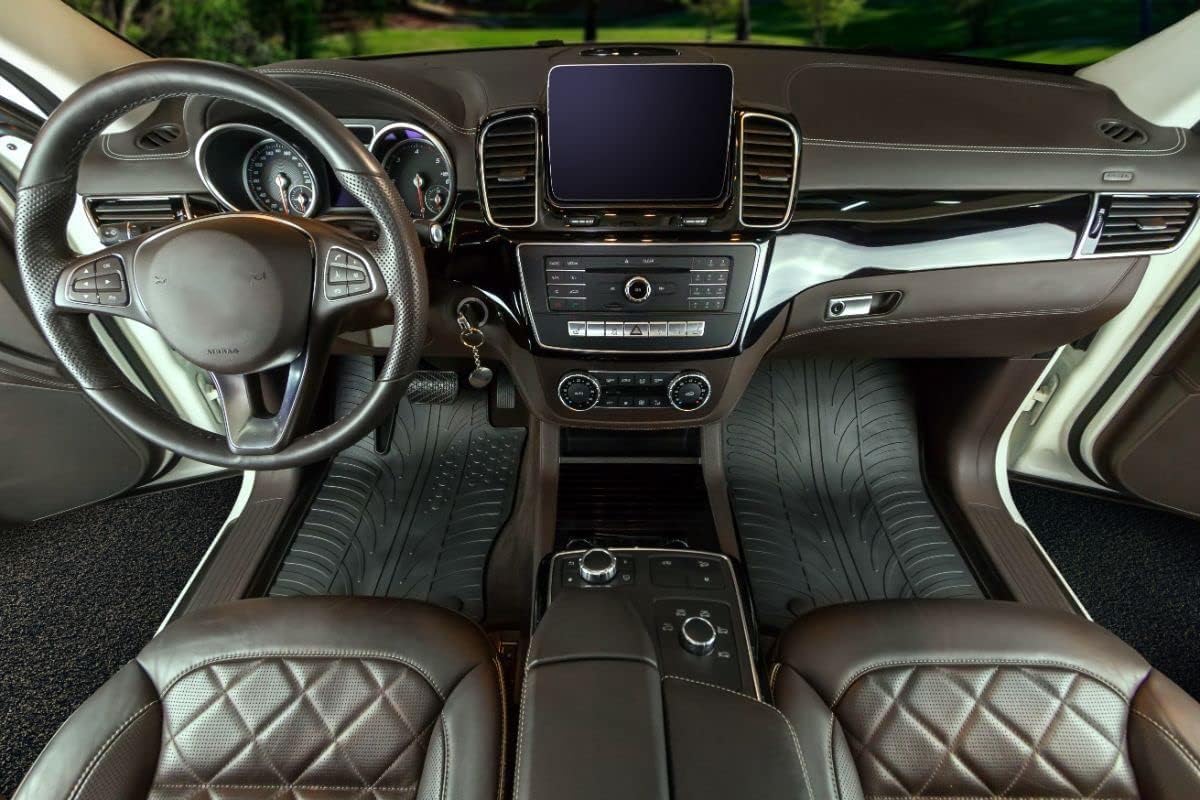 Gledring USA Custom Fit All-Weather Rubber Floor Mats Intended for Mercedes GLC (C253/X253) 2016-2021, No Trimming Required, Tailored Custom Fit, Protects from Rain, Mud, & Snow