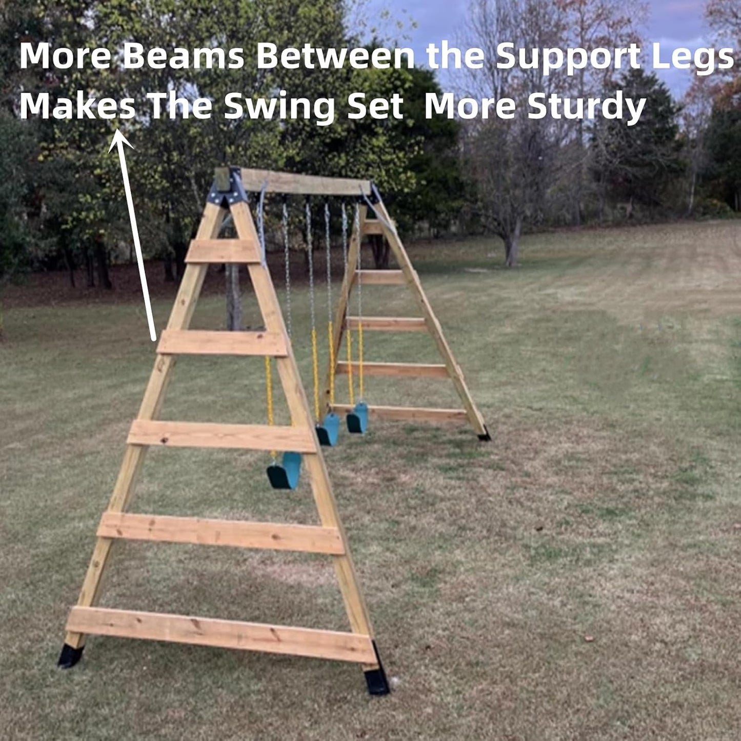 Heavy Duty Swing Sets Brackets Including 2 A-Frame Swing Set Brackets and 4 Swing Hangers for Playground Equipment Mounting Parts Hardware Included (Bronze)