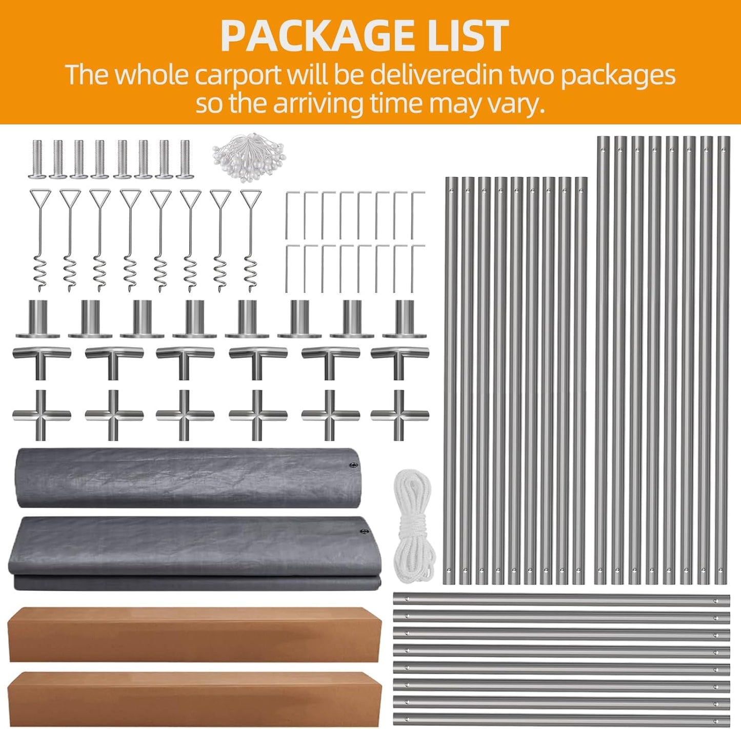 12x20ft Heavy Duty Carport Outdoor Canopy Portable Garage with 4 Doors & 4 Windows Waterproof UV Resistant Storage Shelter with Removable Sidewalls for Car Truck Boat, Earthy Yellow