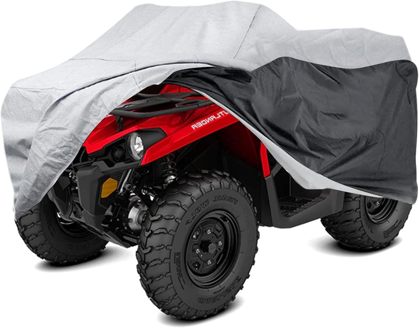 ATV Cover All Weather Outdoor Protection, Heavy Duty 420D Waterproof Oxford Fabric, Quad Bike ATV Cover, XXL 87inchs Universal Fit, 4 Wheeler Cover fit Polaris Suzuki Arctic Cat
