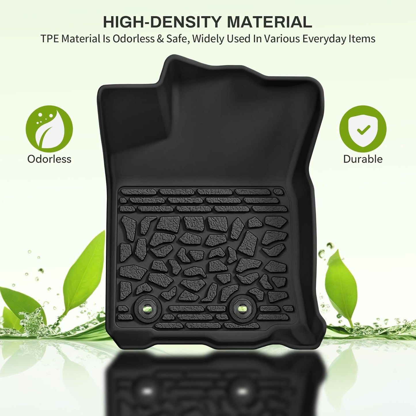 AUTOSAVER88 Floor Mats Fit for Toyota Tacoma Double Cab 2023-2018 (Automatic), Custom Fit for TPE All Weather Car Liners, Automotive 1st & 2nd Row Liners Car Mats Set Interior Accessories, Black