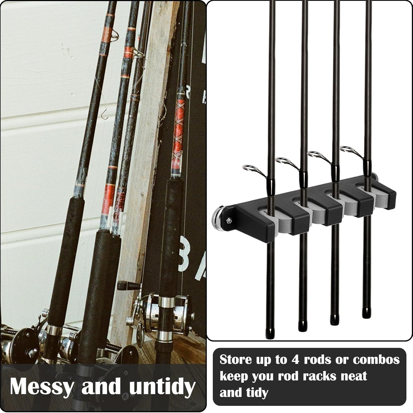 2 Pcs Magnetic Fishing Rod Holder for Car Fishing Pole Rack Vertical Rod Storage Holders for Truck Bed Boat Wall Garage Door