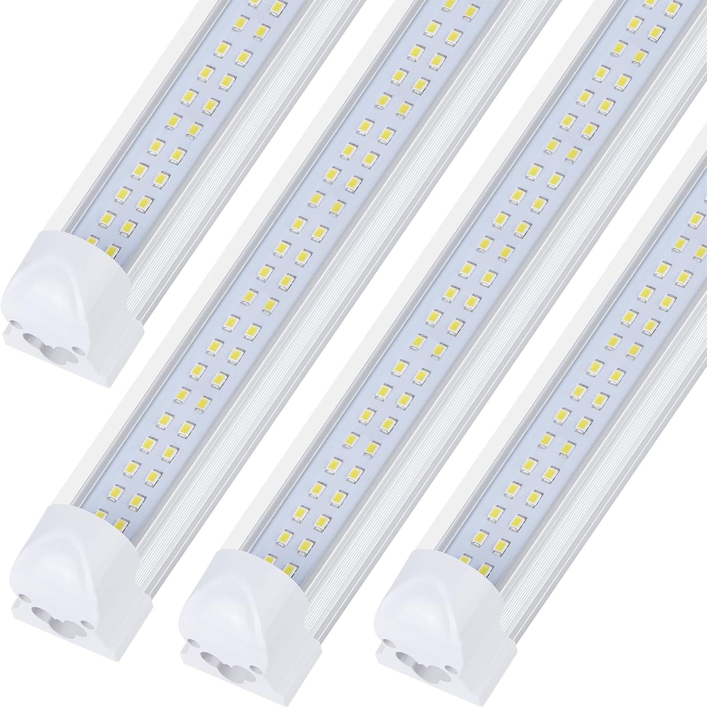 4 Pack,Led Shop Lights, 8FT Led Shop Light,100W 6000K 15000LM Clear White,Led Shop Light 8FT 110V Linkable Integrated Flat-Shape for Shop Garage,Warehouse