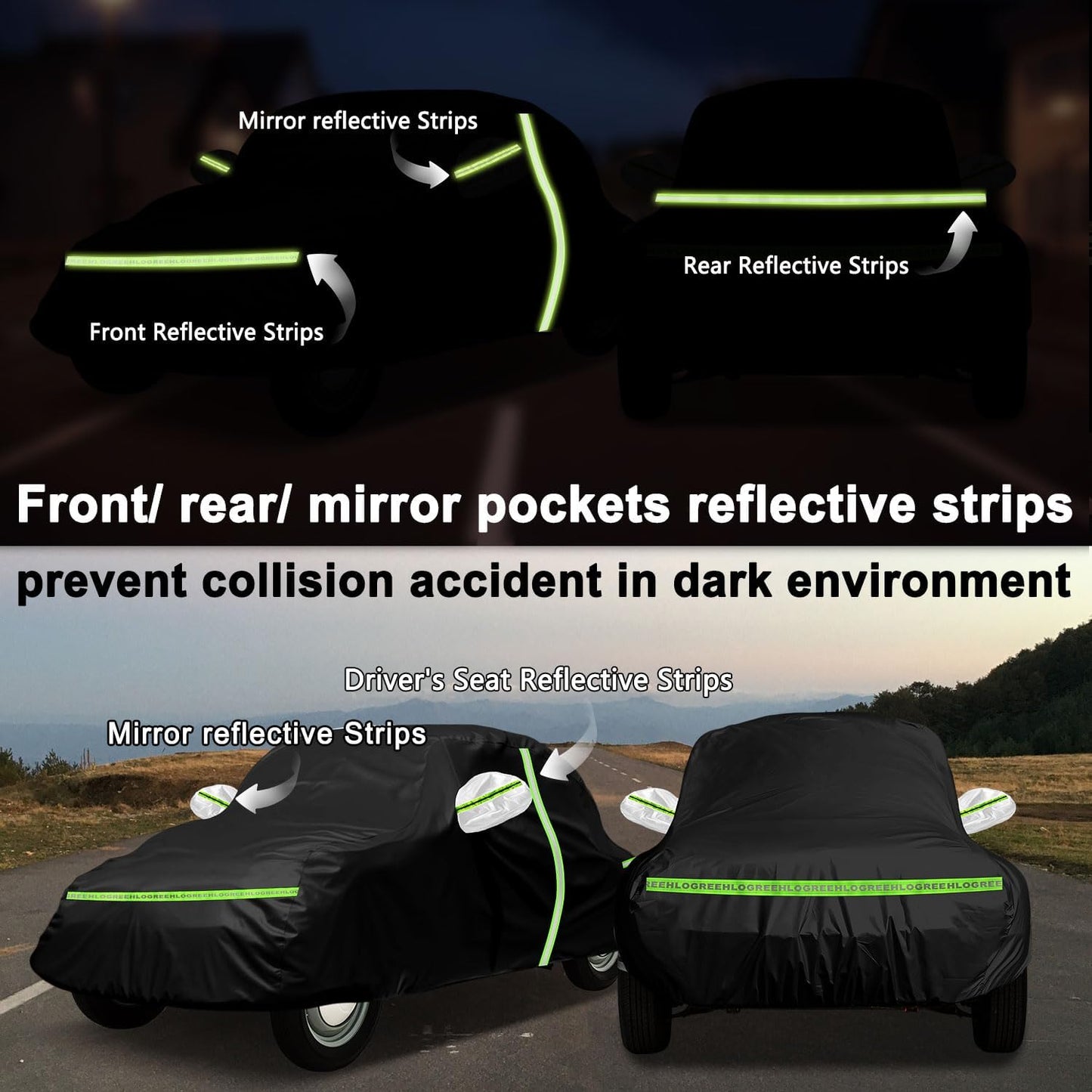 Car Cover for 1960-1980 Beetle Bug Sedan 2-Door,Full Exterior Car Covers for Automobiles All Weather Waterproof Heavy Duty,Zipper/Cotton Design Rain Snow Sun Winter UV Proof【210T Taffeta】- Black