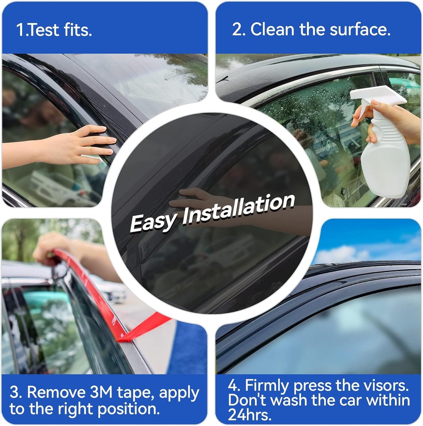 Window Visors Rain Guards for Toyota Corolla 2009-2013, Out-Channel Window Vent Wind Deflectors Visors Shades for 09-13 Corolla