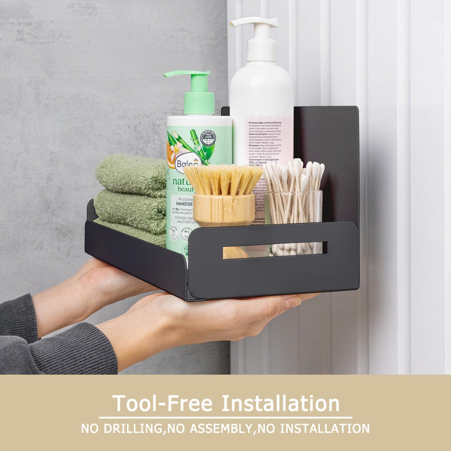 2-Pack Magnetic Spice Rack for Refrigerator and Microwave - Portable 6" Deep Magnetic Shelves for Classroom Kitchen Garage - Strong Magnetic Hold, Metallic Gray, Max 20LB Capacity