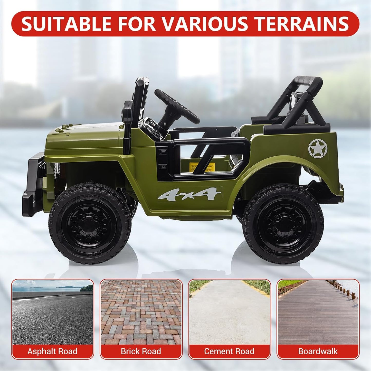 Ride On Car,12V Electric Car for Kids with Remote Control, MP3, LED Headlights, 2 Motors, Double Doors, Safety Belt, Ride On Toys for Boys Girls