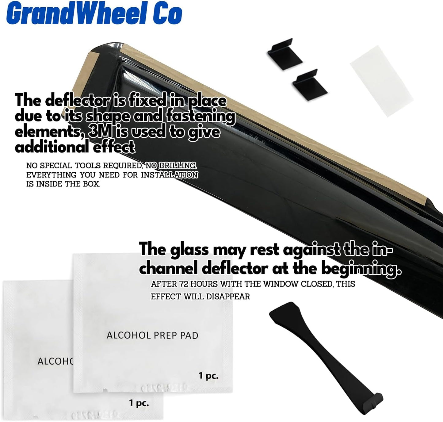 Window Deflectors Smoke Tinted in-Channel Side Window Vent Visor Deflectors Rain Guards Compatible with F-150 2015-2020 Regular Cab, SuperCrew, SuperCab - 2pcs. GW0878