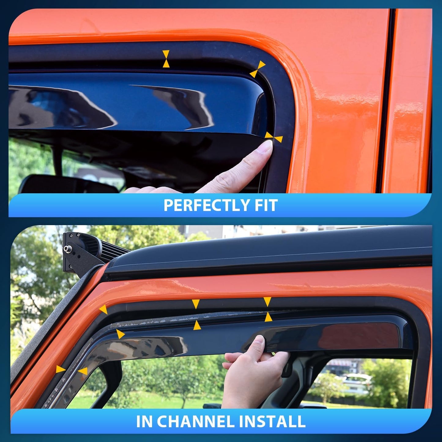 Nilight in Channel Rain Guards for Chevy Tahoe/GMC Yukon/Cadillac Escalade 2021 2022 2023 2024 Original Window Deflectors, Vent Window Visors-4PCS