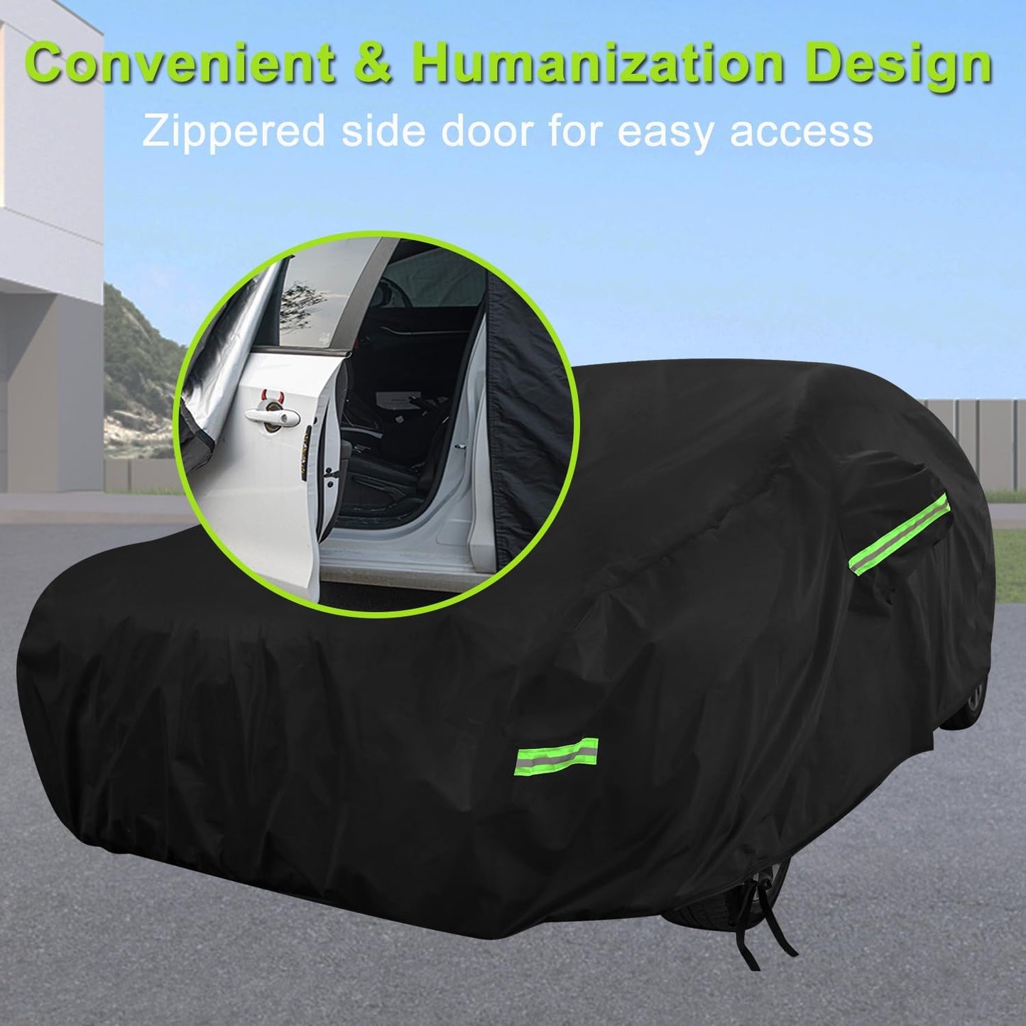 Car Cover Custom Fit for Honda Civic, Waterproof All Weather Full Exterior Sedan Cover Rain Snow UV Protection Cover with Door Zipper