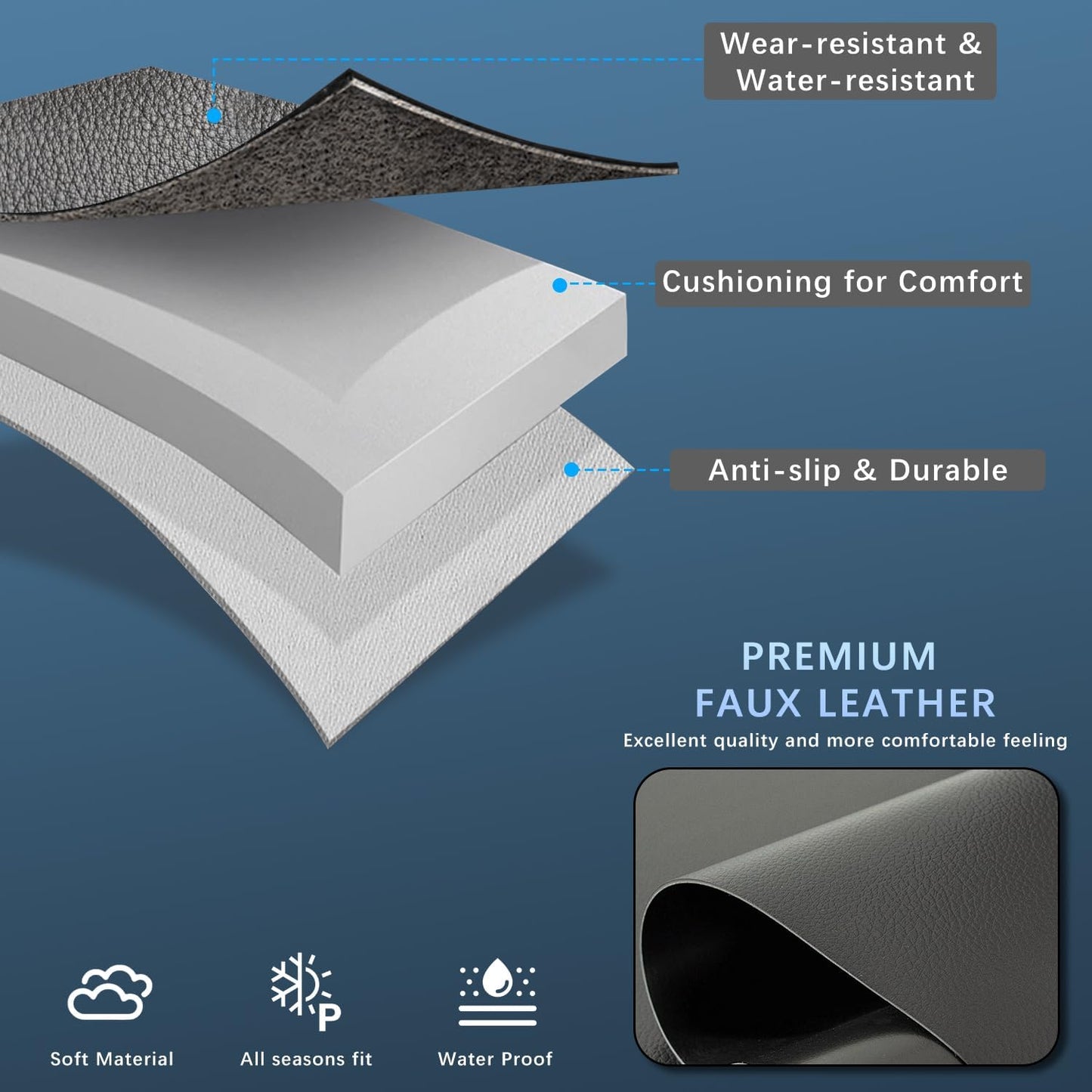 Jeep Gladiator Seat Covers - Premium Quality Faux Leather, Waterproof, Scratch-Resistant, Custom Fit for Jeep Gladiator 2025, 2024, 2023, 2022, 2021, 2020 (Pure Black)