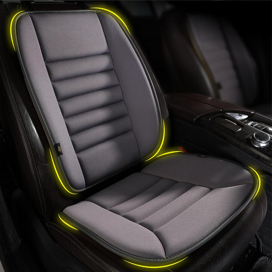 kingphenix Car Seat Cushion with Back Support Pillow: Enhanced Comfort Memory Foam Design for Pain Relief, Ideal for Drivers and Office Use - Ergonomic Lumbar Comfort for Long Sitting - Dark Grey
