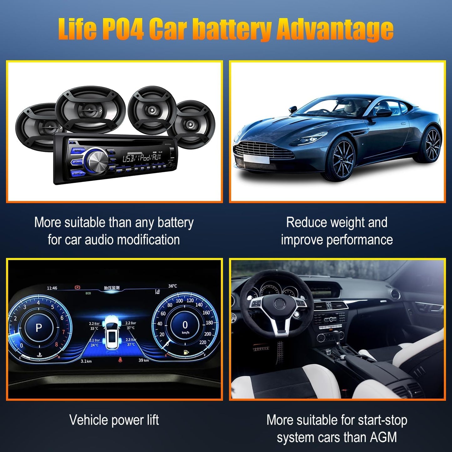 TPE Car Start-Stop Lithium Battery BCI GROUP 27 12V 80AH Car Battery with 1300CCA – High-Performance Automotive Battery with 60 Months Warranty