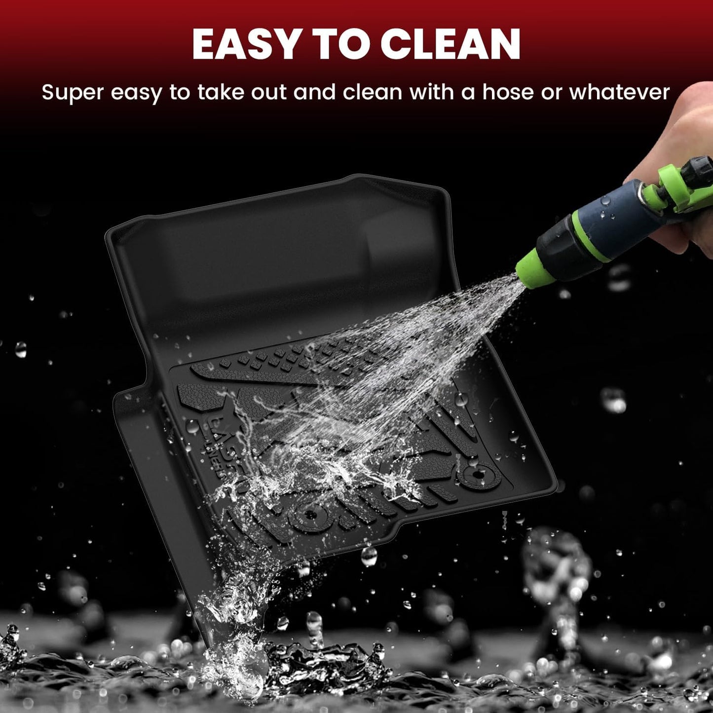 LASFIT Floor Mats for Ford F-150 2011-2014 SuperCrew Carpet Floor Front Row w/Flow-Through Console All Weather Protector TPE Truck Liners, 1st & 2nd Row, 3pcs Black