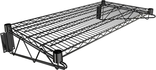 18" x 36" Black Epoxy Wire Wall Mount Shelf