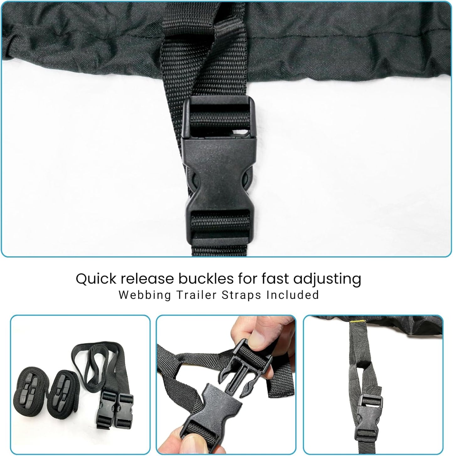 JetPro Trailerable Jet Ski Cover, Waterproof Marine Grade 600D Heavy Duty Polyester PWC Cover Gray/Black Color Fits from 116"-125" 2 Seater