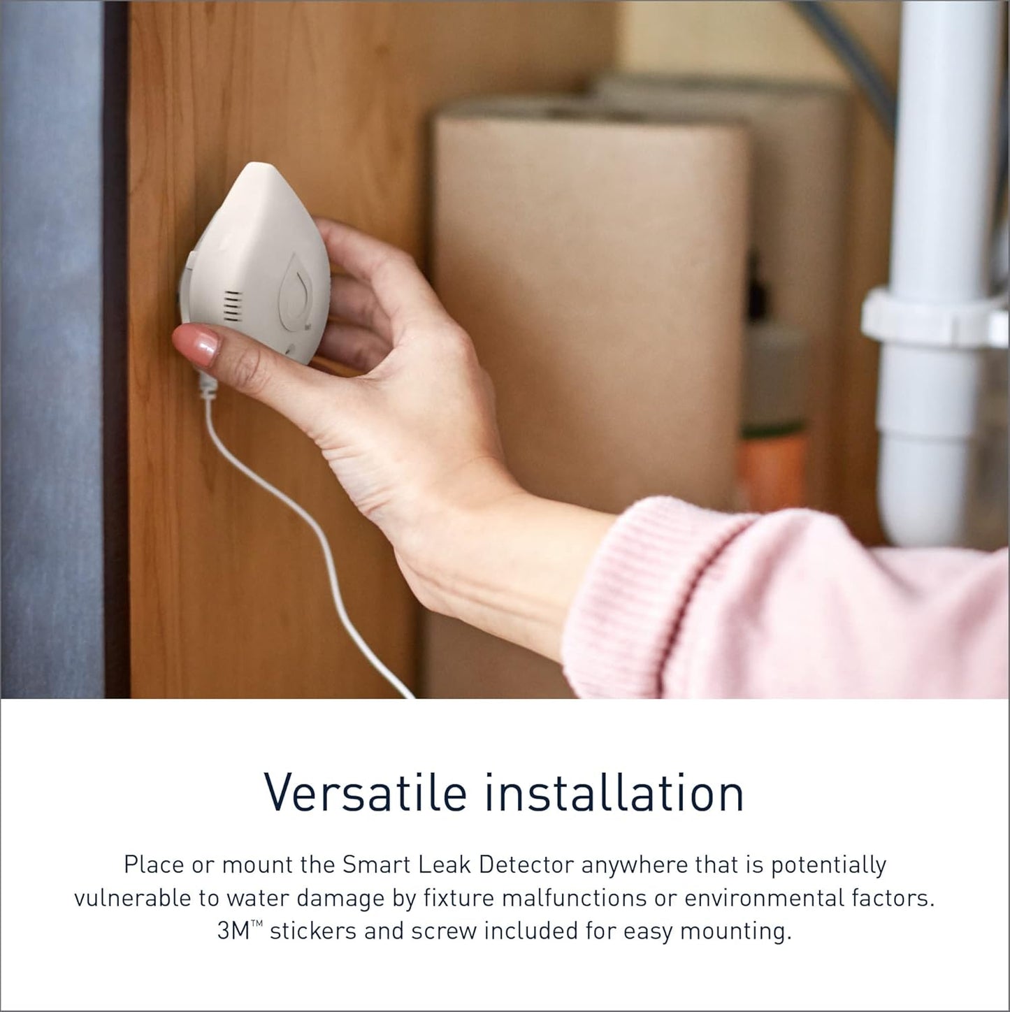 Moen Flo Smart Water Leak Detector, Drip or Flood Sensor Alarm for Home, 1-Pack, White, 920-004