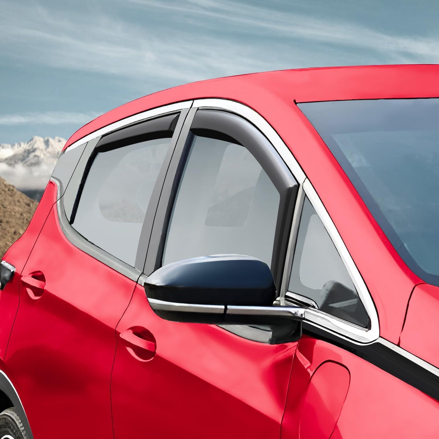 Voron Glass in-Channel Extra Durable Rain Guards for Chevrolet (Chevy) Bolt EV 2017-2023, Window Deflectors, Vent Window Visors, 4 Pieces - 200647