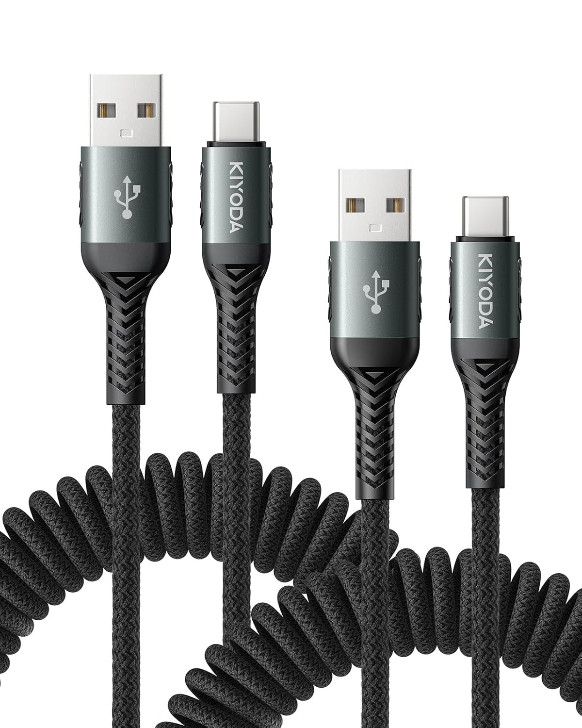 USB A to USB C Cable 3FT/6FT, Coiled USB C Cable for Car, 66W USB C Cable Fast Charging 3A USB C iPhone Cable Compatible with iPhone 16/15/Samsung Galaxy S20 S10 Plus Note 10 9 and More USB C Devices