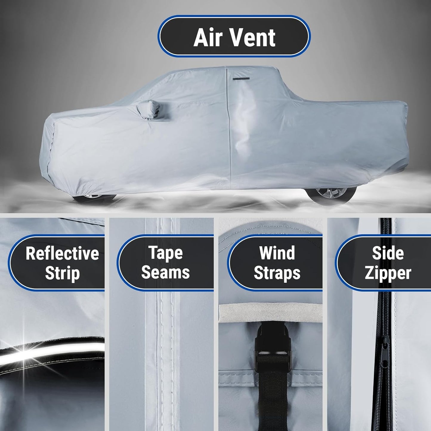 iCarCover Fits 2015-2024 Colorado Crew Cab, 5.1 ft Short Bed Chevy Truck Cover Automobiles Form-Fit Padded Full Exterior Waterproof Automobiles Protection Covers