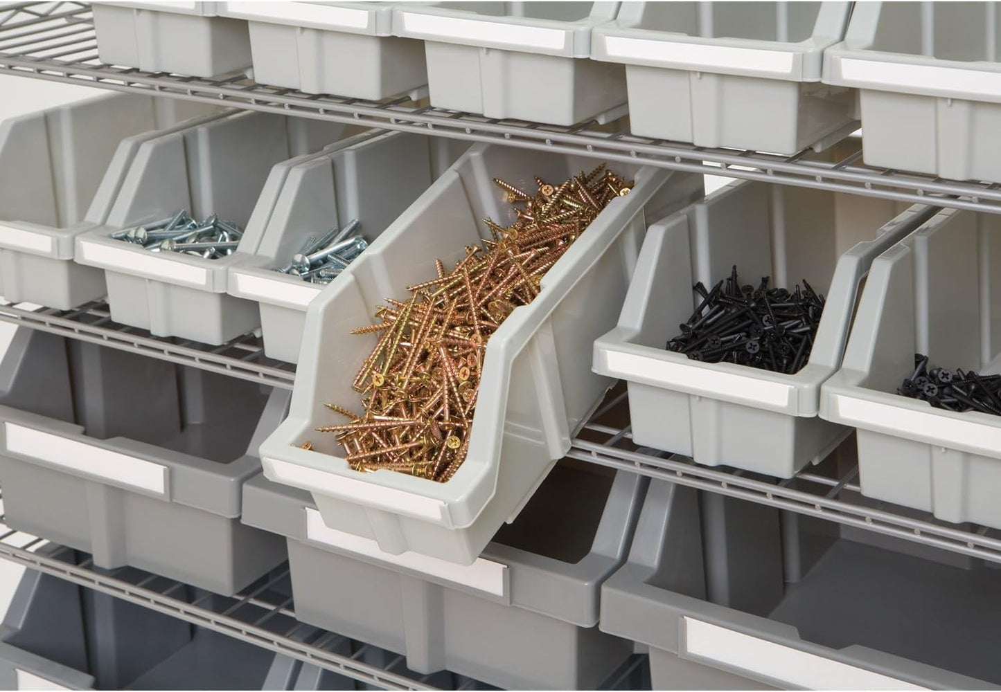 Seville Classics Commercial 7-Tier Platinum/Gray NSF 22-Bin Rack Storage System