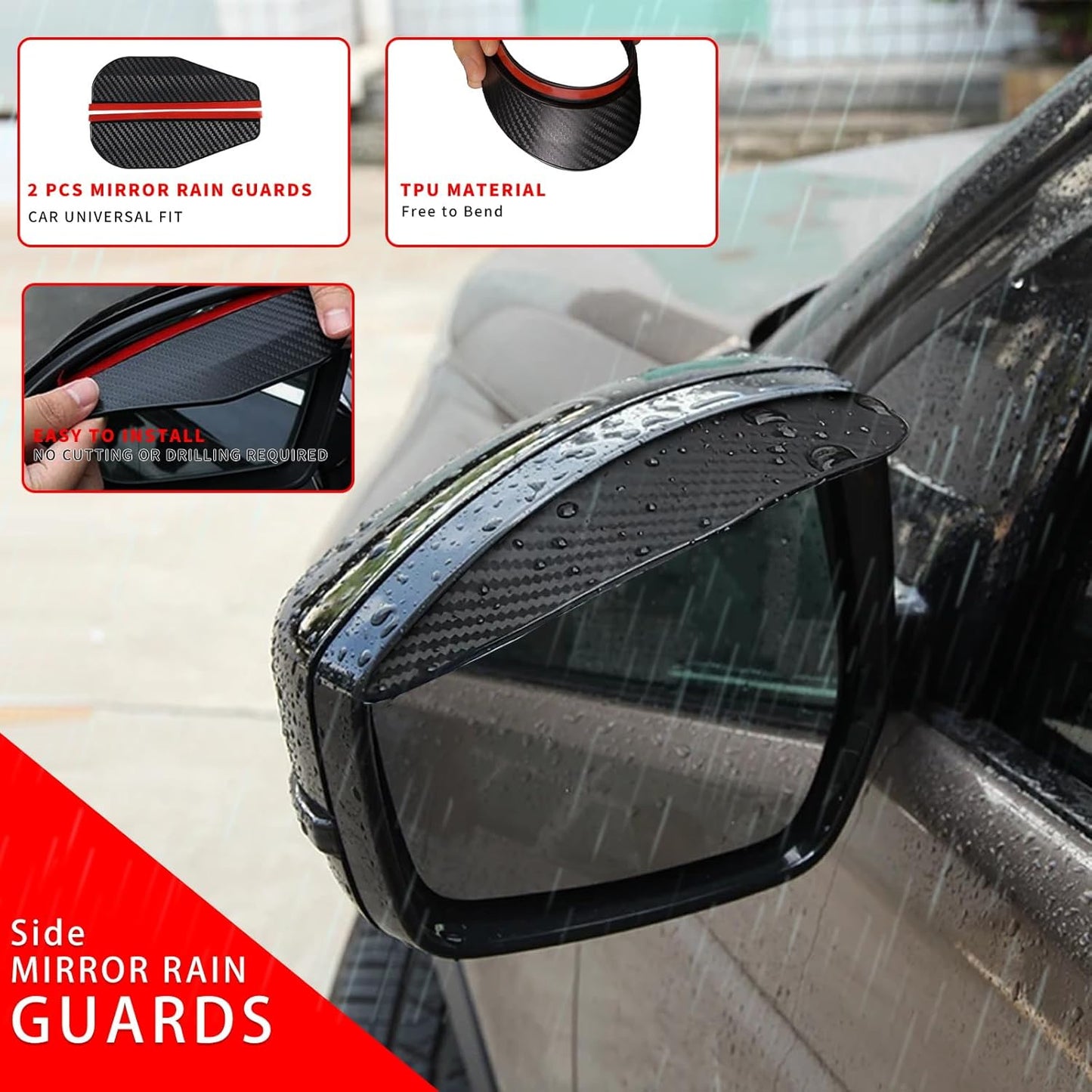 Window Rain Guards Fit for 2021-2025 Nissan Rogue S, SV, SL, Platinum, 4-Piece Acrylic Set with 3M Tape 2.5mm Thick Highway Wind Noise Reduction Exterior Car Accessories 2022 2023 2024
