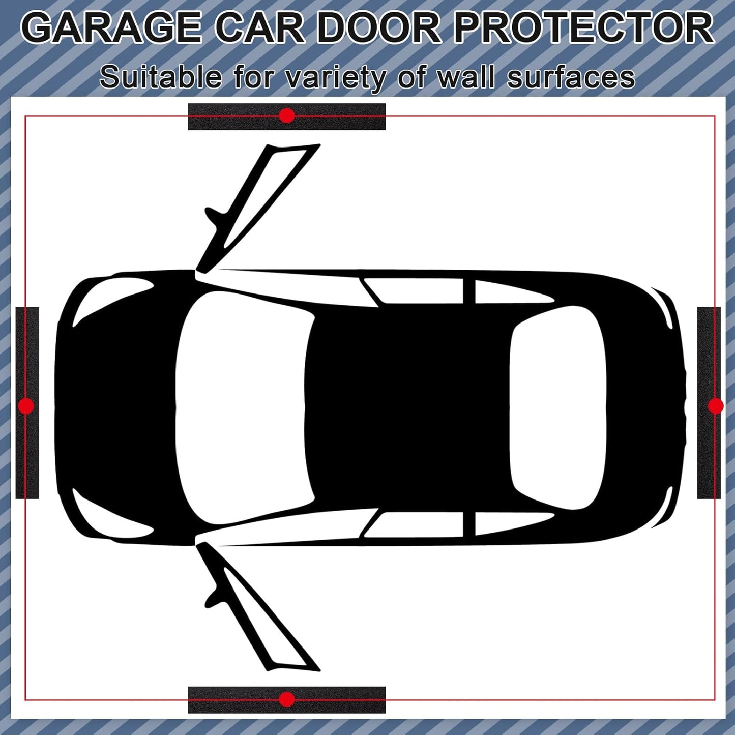 Newwiee 8 Pack Garage Wall Protector, Garage Bumpers for Parking Car Anti Collision Wall Guard Self Adhesive EVA Foam Pole Padding for Warehouse Parking, 11.81 x 3.94 x 1.18 Inch