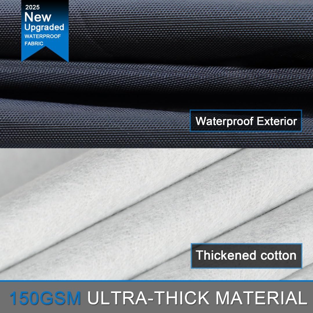 C10 Truck Cover Custom Fit 1960-2002 Standard/Extended/Crew Cab SB (6.5'-6.6') with Door Zipper, 12 Layers Outdoor Pickup Truck Cover Waterproof All Weather, for Wind Dust Rain UV Protector.
