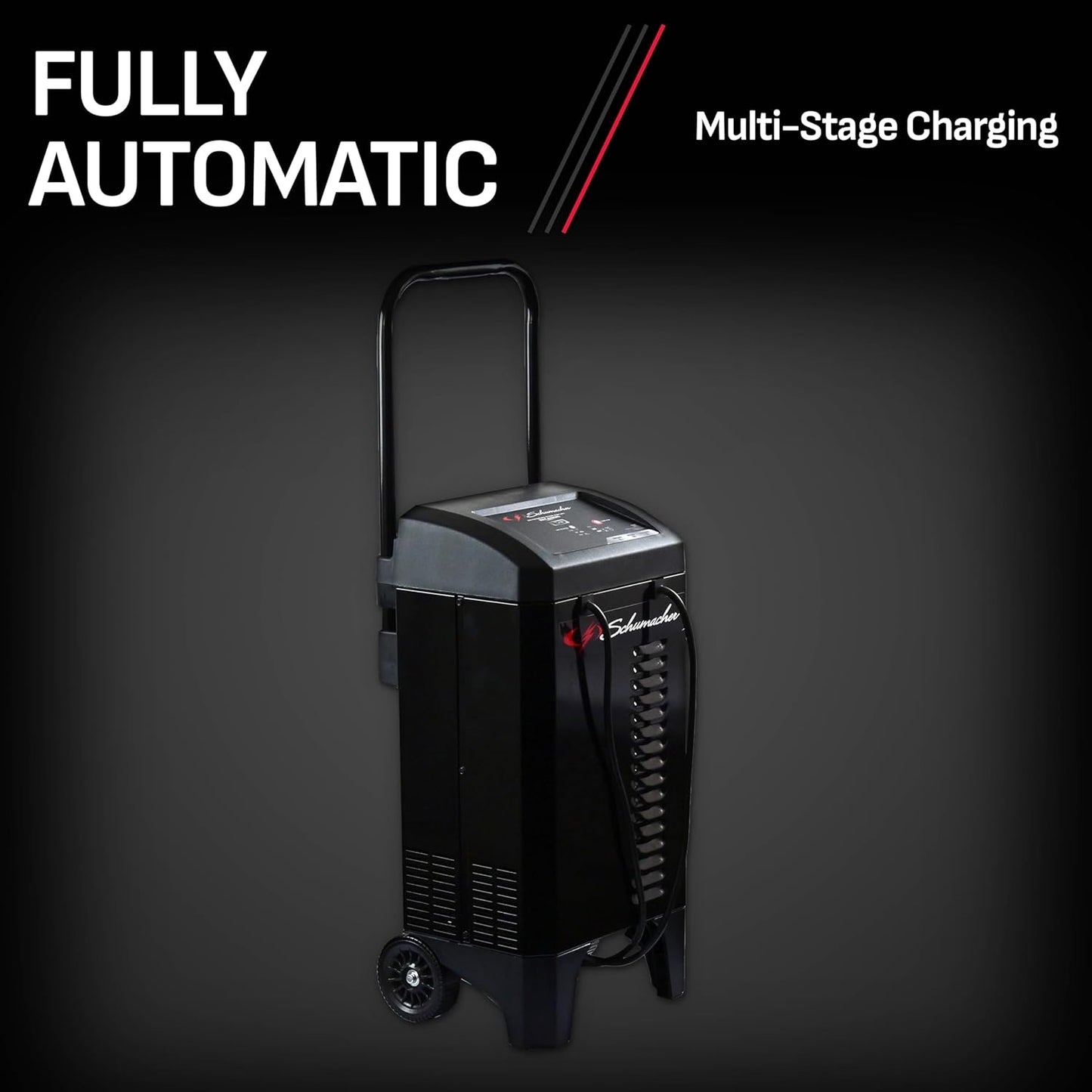 Schumacher Electric 4-in-1 Wheeled Battery Charger, Maintainer, and Engine Starter, SC1324, Fully Automatic, 200 Cranking Amps, 40 Amp Boost, 12V, for Car, Truck, and Other Large Vehicle Batteries