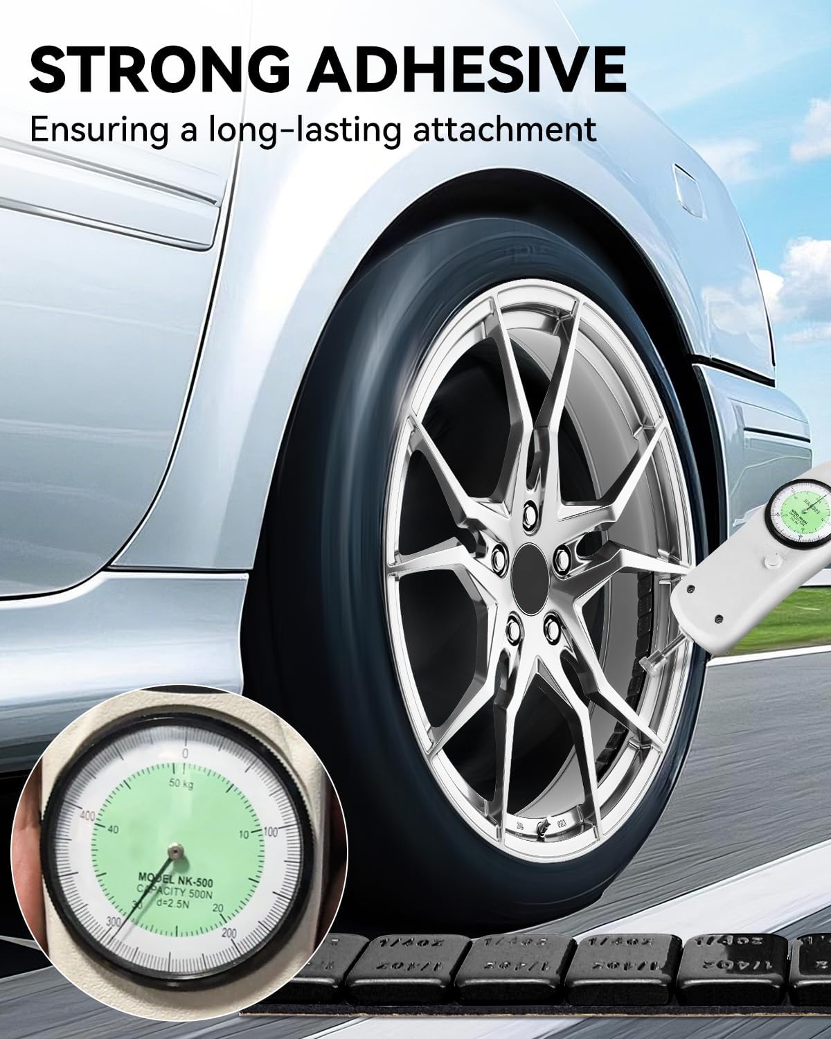 YIZBAP Wheel Weights Black 1/4oz 24 oz/Box, 96pcs, with Strong Black Adhesive. 0.25 Ounce Stick on Wheel Weights for Cars, Trucks, SUVs, Motorcycle, and Others