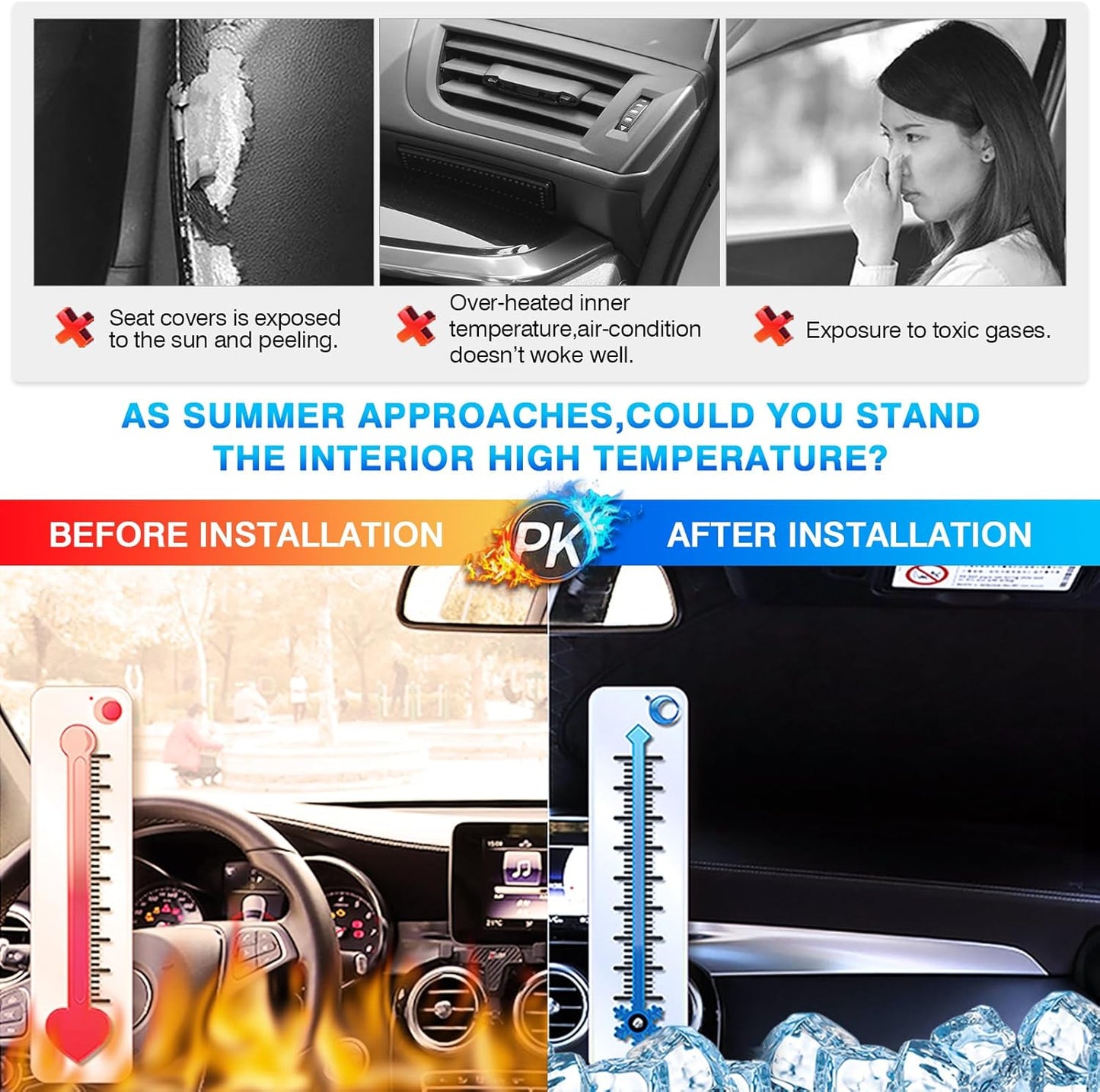 KUST Windshield Sun Shade for 2022-2025 Volvo C40 Recharge, Core, Plus, Ultimate SUV Accessories Custom Fit Sunshade Sun Visor Protector Foldable Blocks UV Rays Keep Your Car Cooler