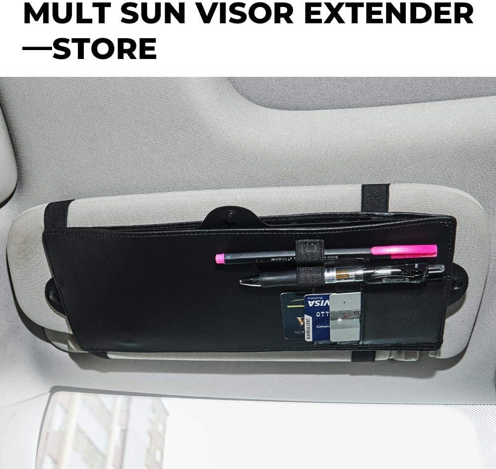 JoyTutus Car Sunshade Extender - Adjustable Sun Visor Protects from Anti-Glare and UV Rays - Windshield Sunshade - 2 Pack for Cars & SUVs