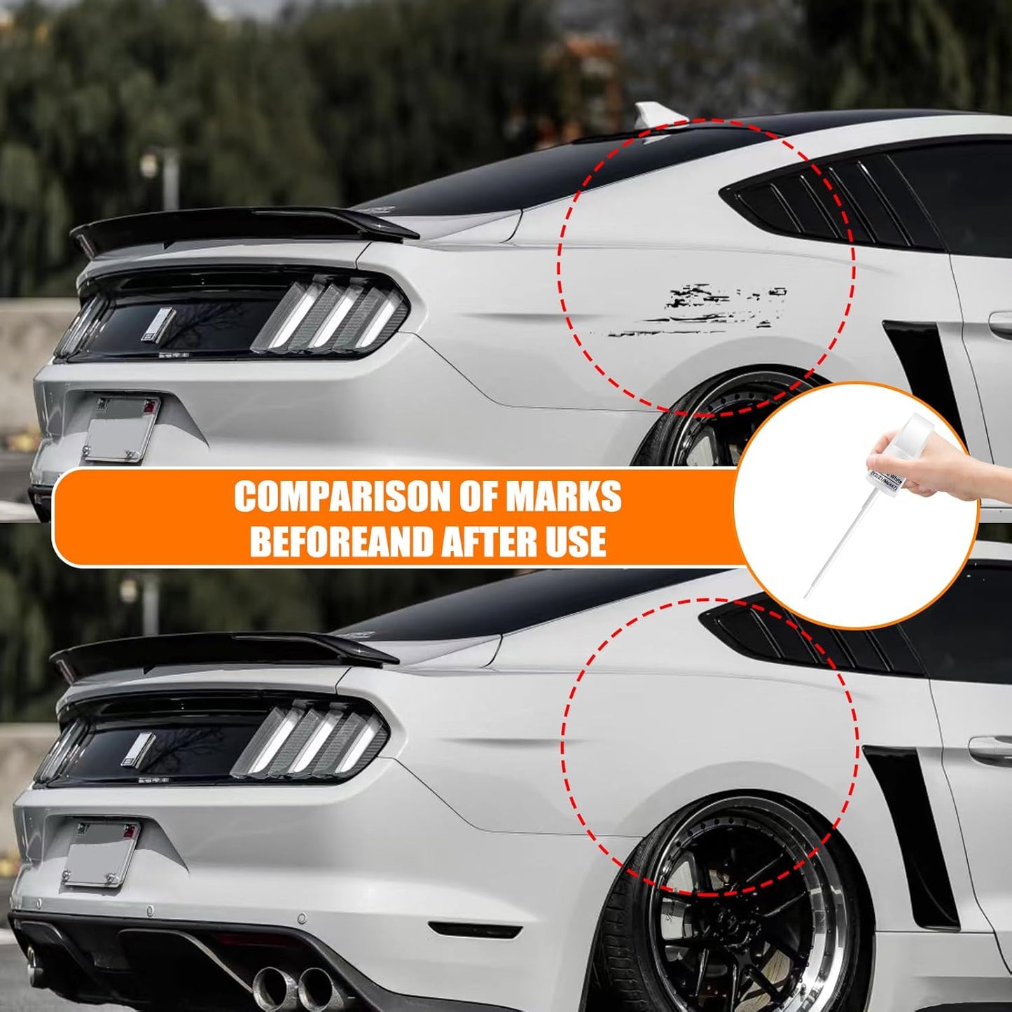 RR Ruby Red Metallic Tricoat Touch Up Paint for Ford, Car Paint Pen Scratch Repair Two-In-One Touch Up Paint, Premium Car Scratch Remover for Deep Scratches