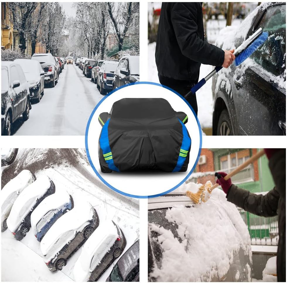 Avecrew Car Cover Custom Fit for Toyota RAV4, Waterproof All Weather Full Exterior Cover Rain Snow UV Protection Cover with Side Door Zipper Design
