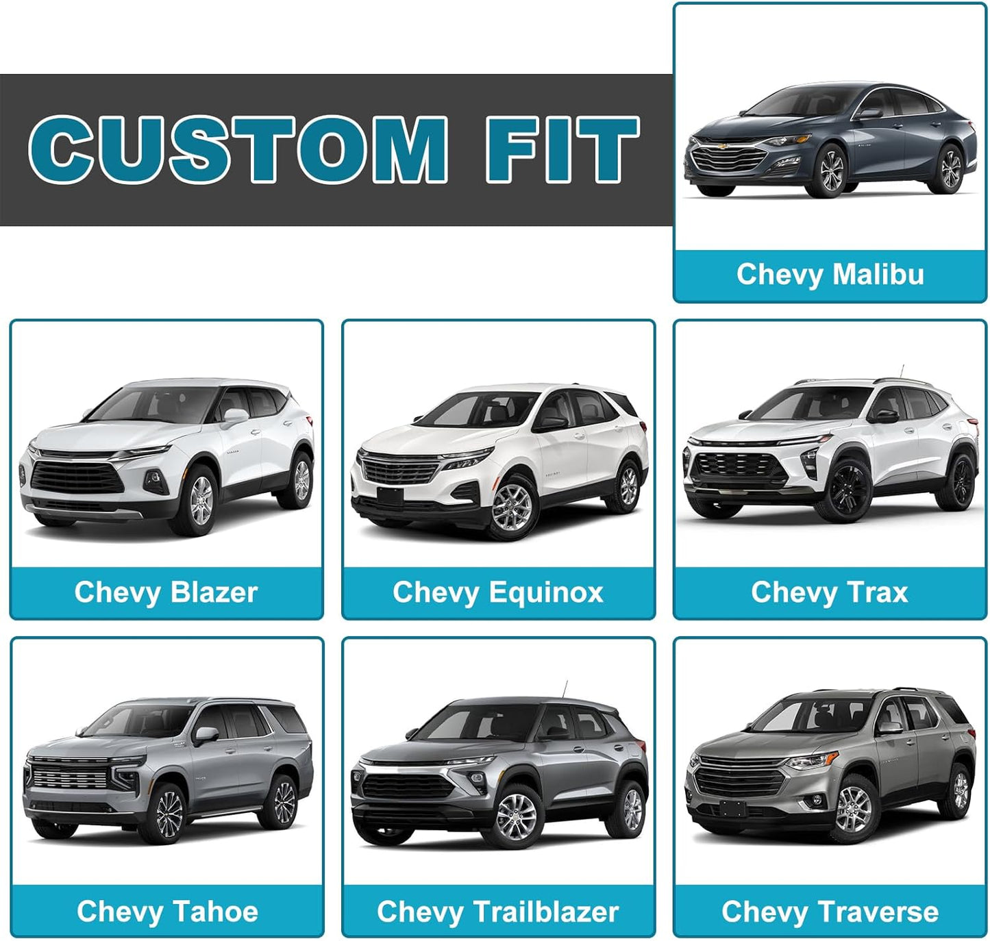 GIANT PANDA Fit Chevy Equinox Trax Malibu Blazer Trailblazer Traverse Tahoe Front Car Seat Cover, 3D Air Mesh Breathable Seat Protector（Black 2-Pack）